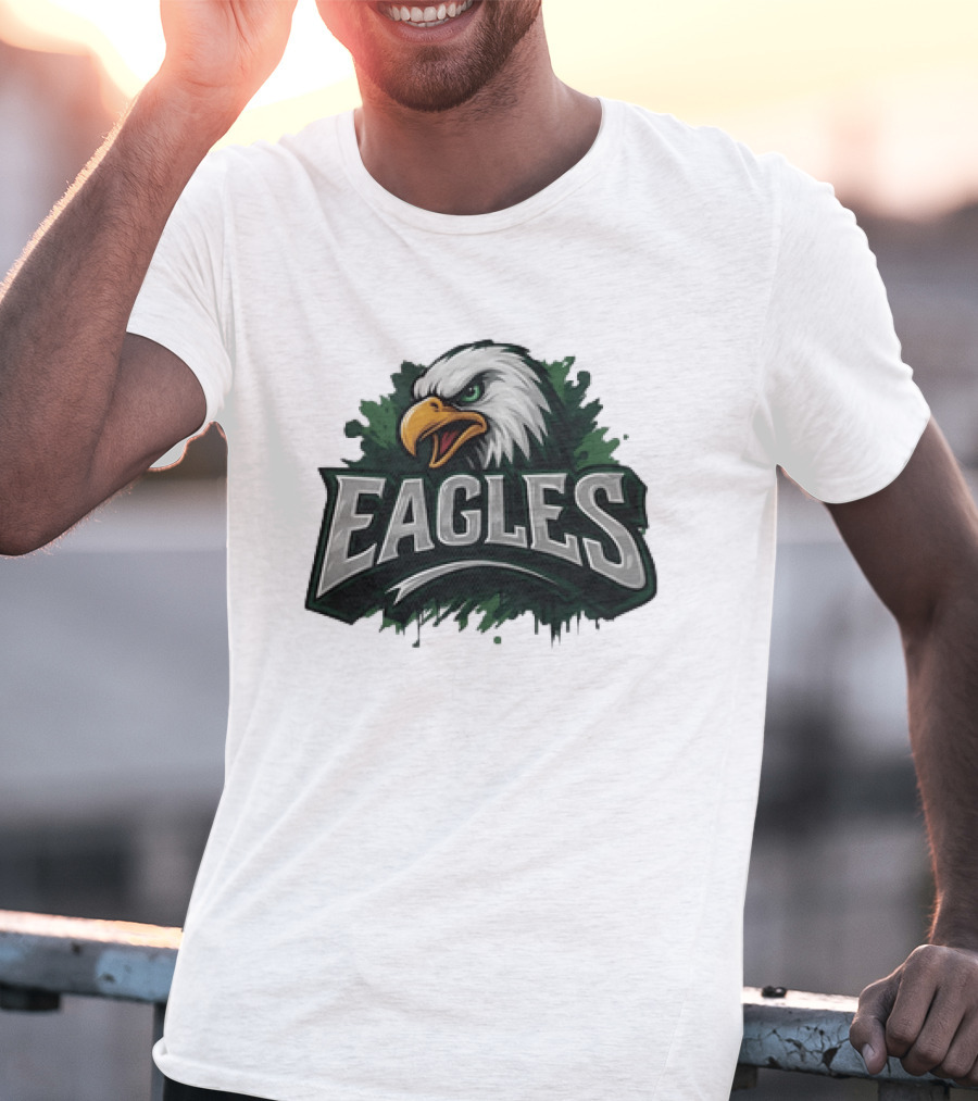 Philadelphia Eagles Distressed Graffiti Style Eagles Head T-Shirt