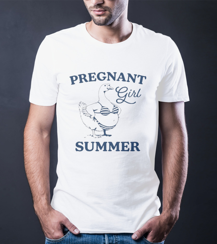 Pregnant Girl Summer Goose In Bikini T-Shirt