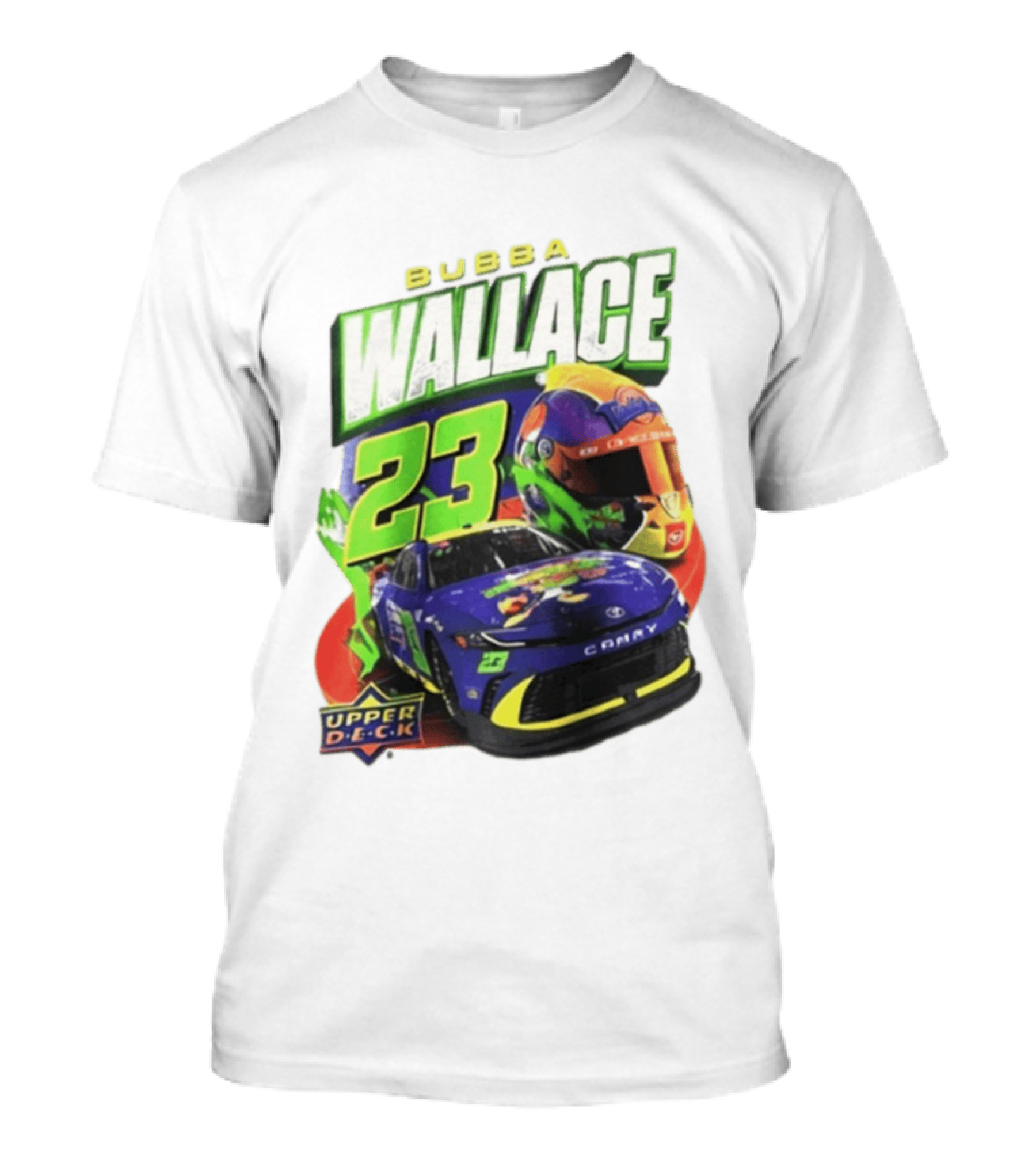 Space Jam's 30th Anniversary Bubba Wallace 23 Upper Deck Racing Car Helmet T-Shirt