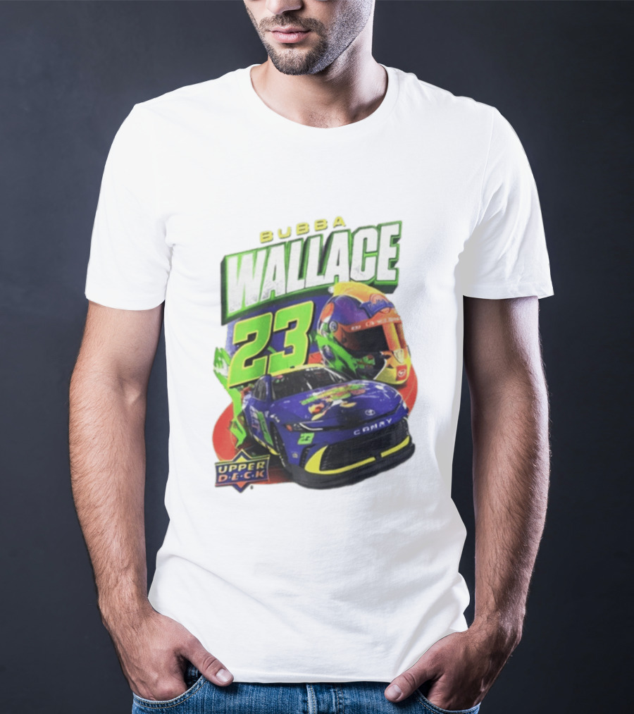 Space Jam's 30th Anniversary Bubba Wallace 23 Upper Deck Racing Car Helmet T-Shirt