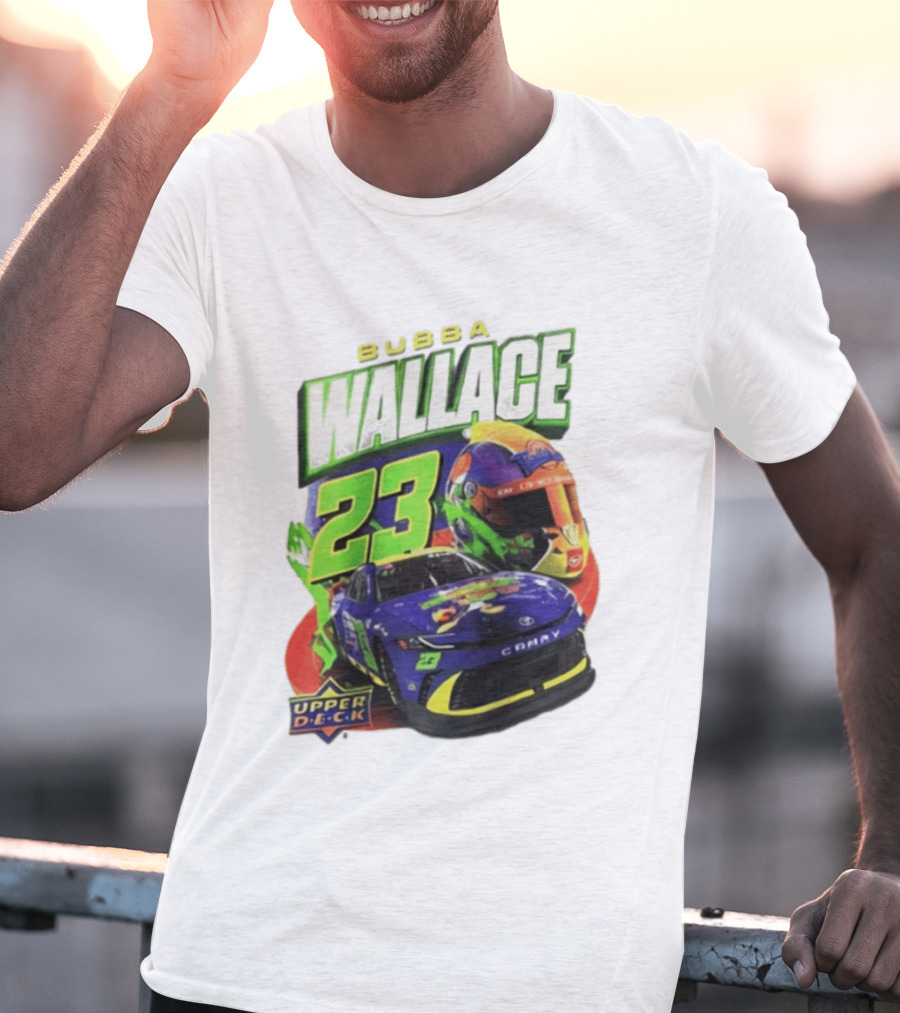 Space Jam's 30th Anniversary Bubba Wallace 23 Upper Deck Racing Car Helmet T-Shirt