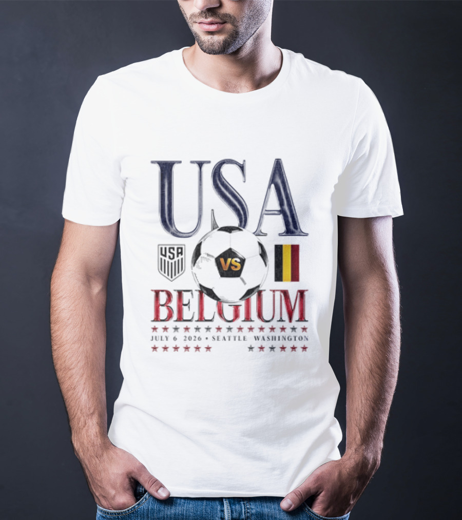 USA Vs Belgium 2026 July 6 Seattle Washington Soccer Match T-Shirt