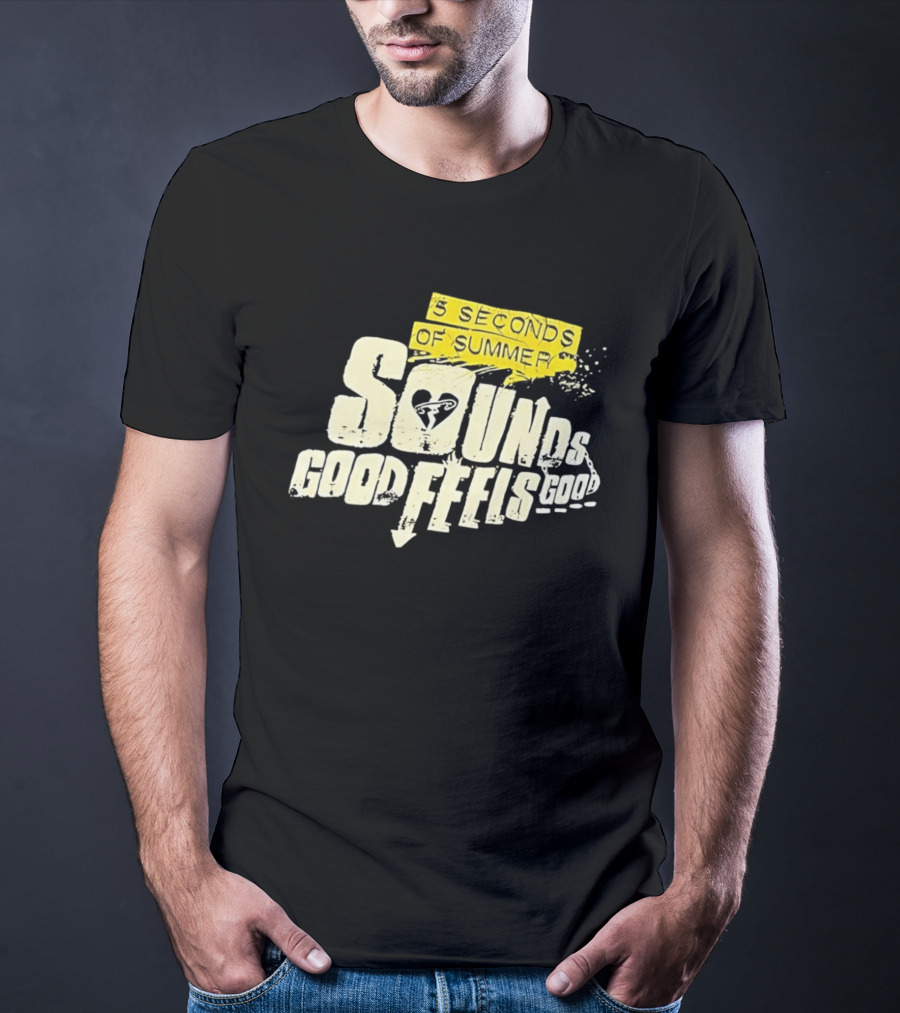 5 Seconds Of Summer Sounds Good Feels Good Heart Arrow T-Shirt