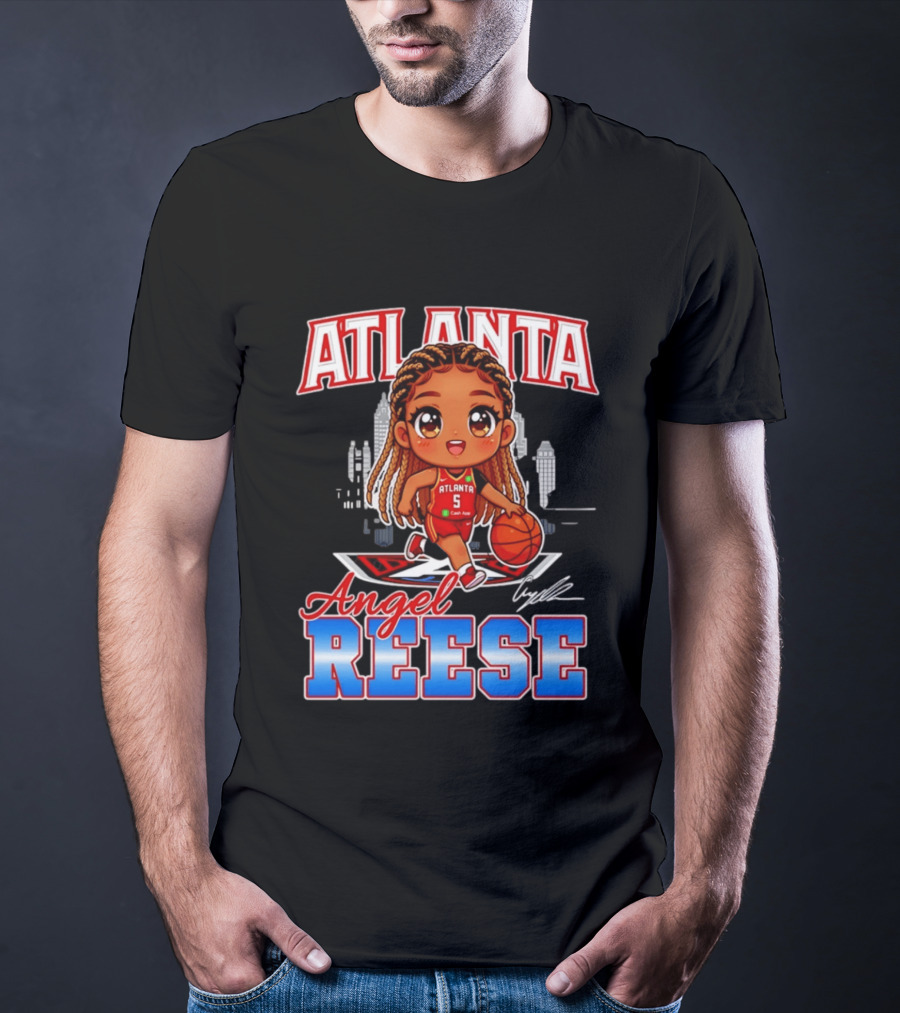 Atlanta Angel Reese Caricature Basketball Player Cartoon T-Shirt