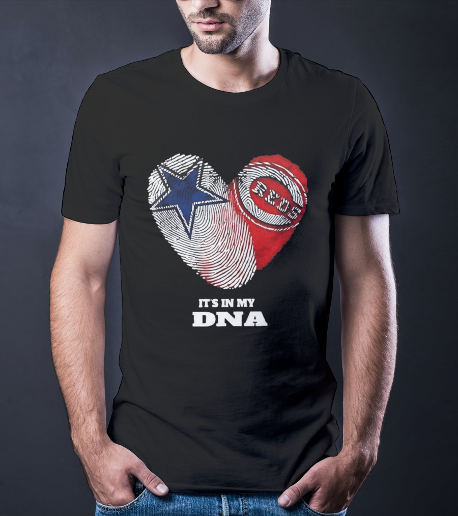 Dallas Cowboys Heart Cincinnati Reds It's In My DNA 2026 T-Shirt
