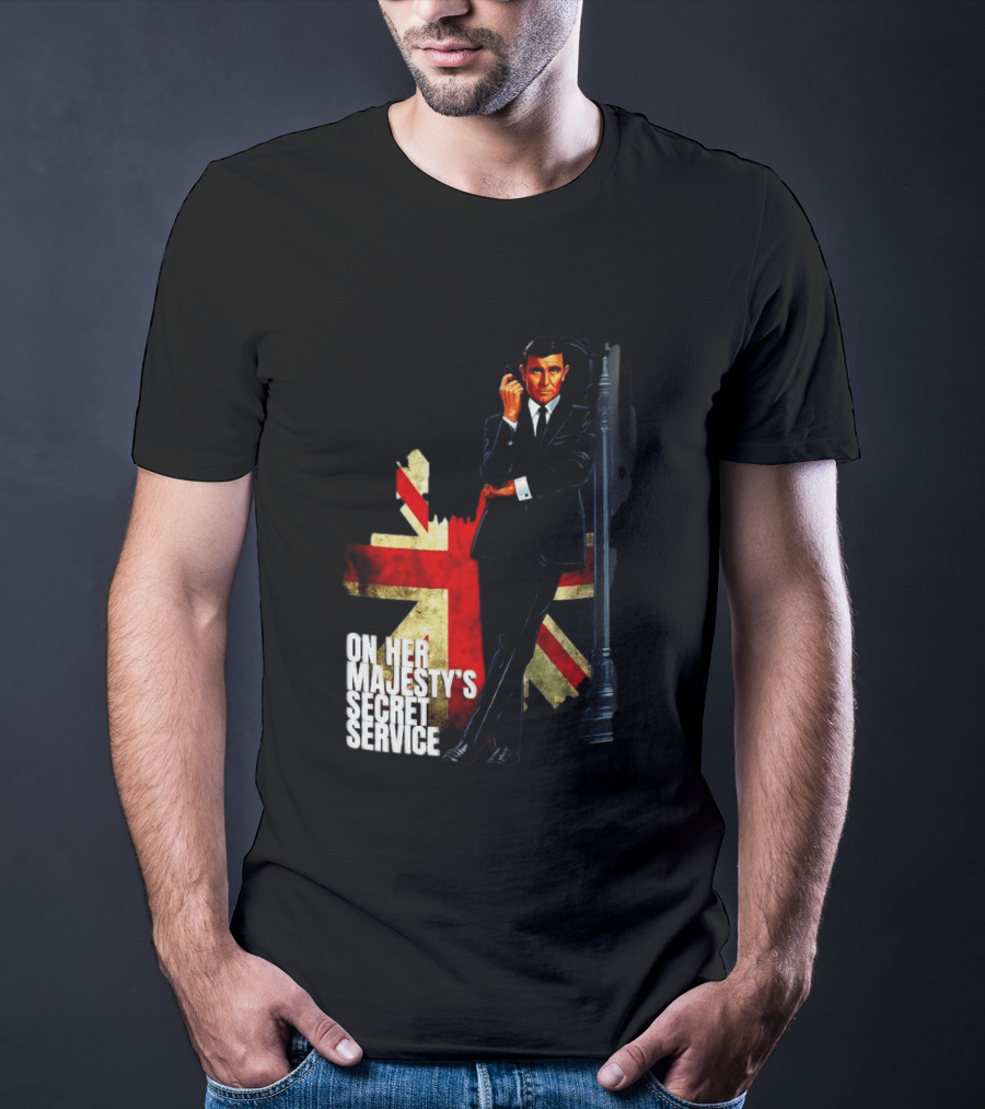 James Bond On Her Majesty's Secret Service British Flag Spy T-Shirt