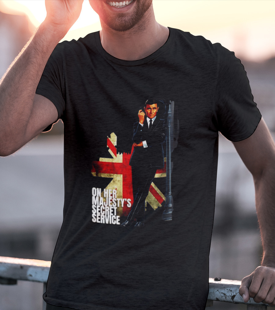 James Bond On Her Majesty's Secret Service British Flag Spy T-Shirt