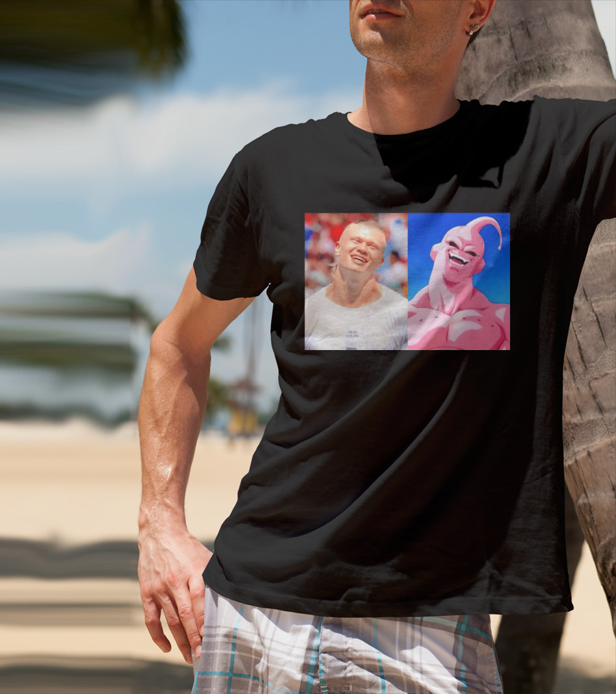 Erling Haaland Majin Buu Dragon Ball Z Comparison T-Shirt