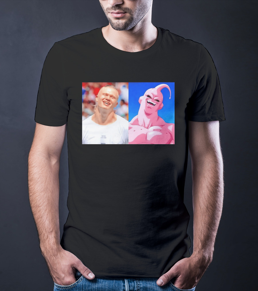 Erling Haaland Majin Buu Dragon Ball Z Comparison T-Shirt