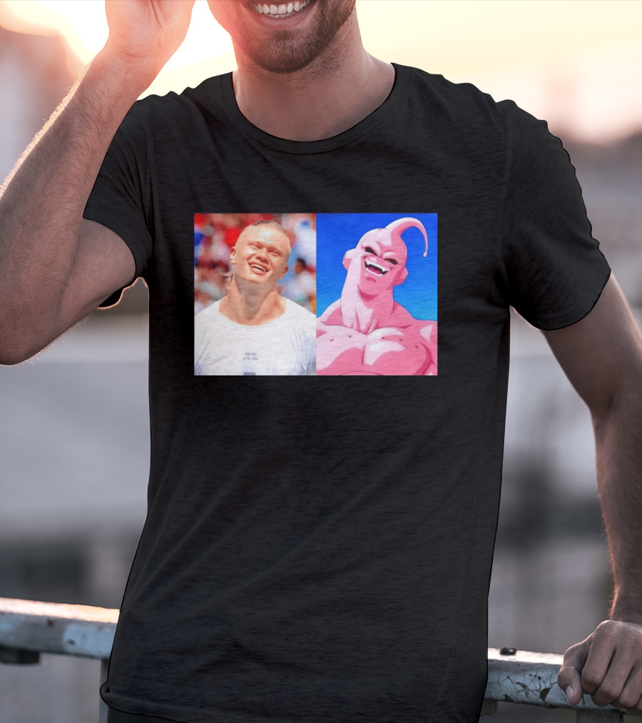 Erling Haaland Majin Buu Dragon Ball Z Comparison T-Shirt