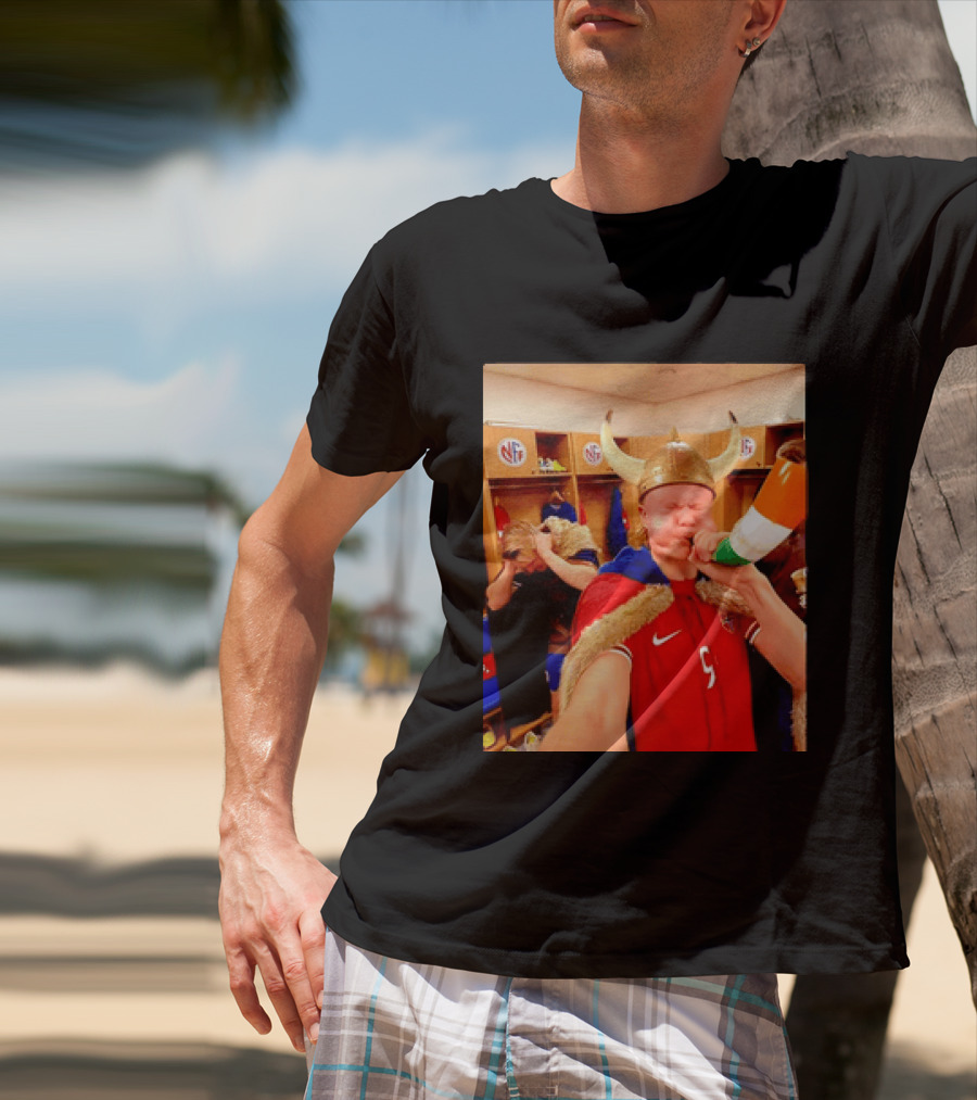 Erling Haaland Norway No 9 Viking Football Celebration Locker Room T-Shirt