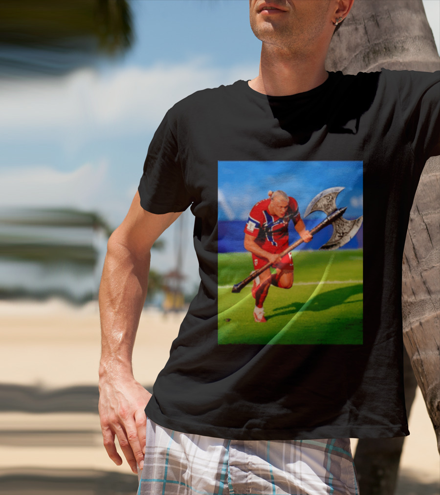 Erling Haaland Norway Viking Warrior Meme Football Team T-Shirt