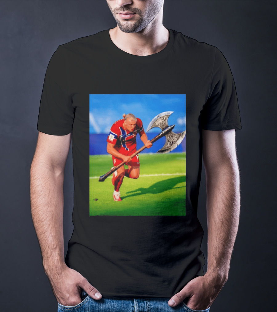 Erling Haaland Norway Viking Warrior Meme Football Team T-Shirt