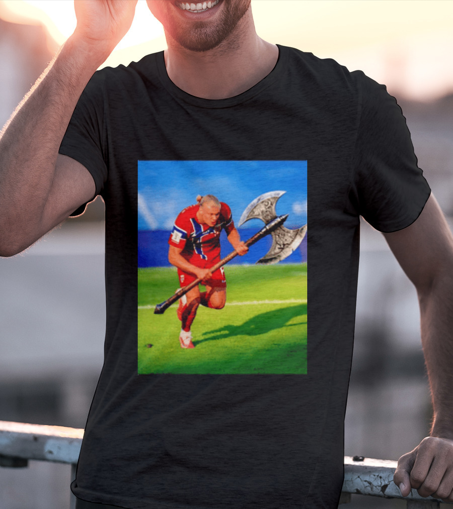 Erling Haaland Norway Viking Warrior Meme Football Team T-Shirt
