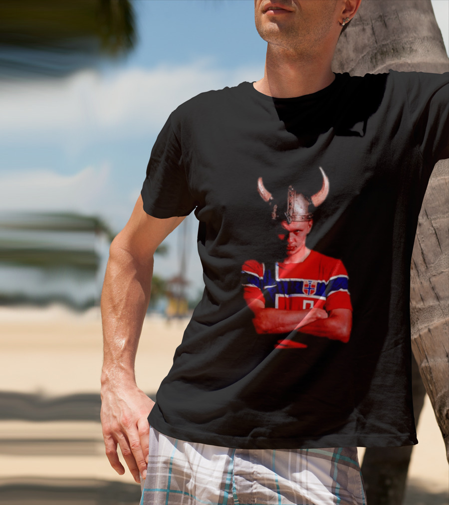 Erling Haaland Norway National Football Team Viking Helmet T-Shirt