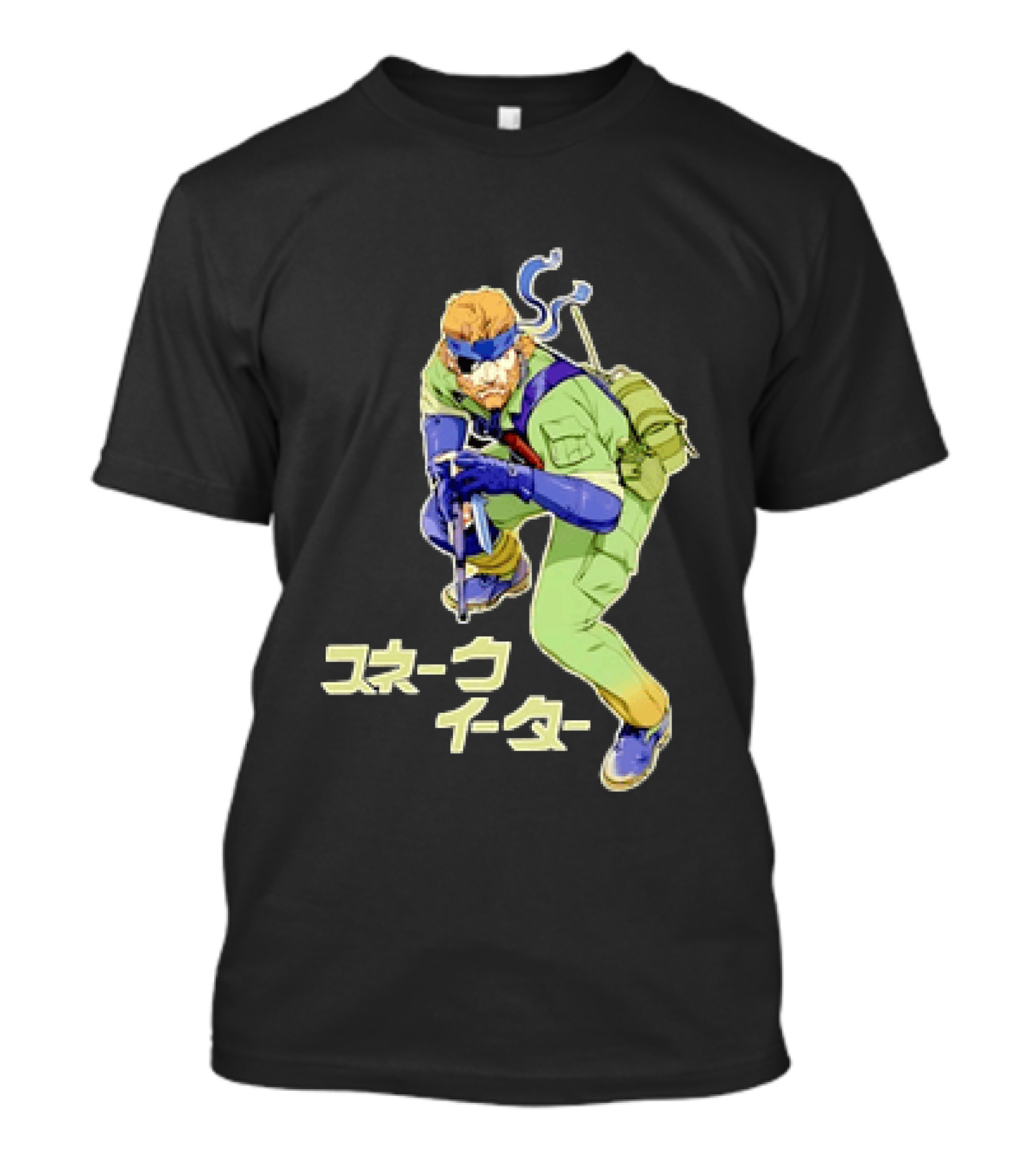 Naked Snake Metal Gear Solid Snake Eater Crouching Pose Japanese T-Shirt