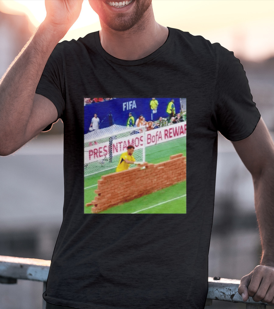 Vozinha Cape Verde FIFA Goalkeeper Meme Brick Wall Soccer Humor T-Shirt
