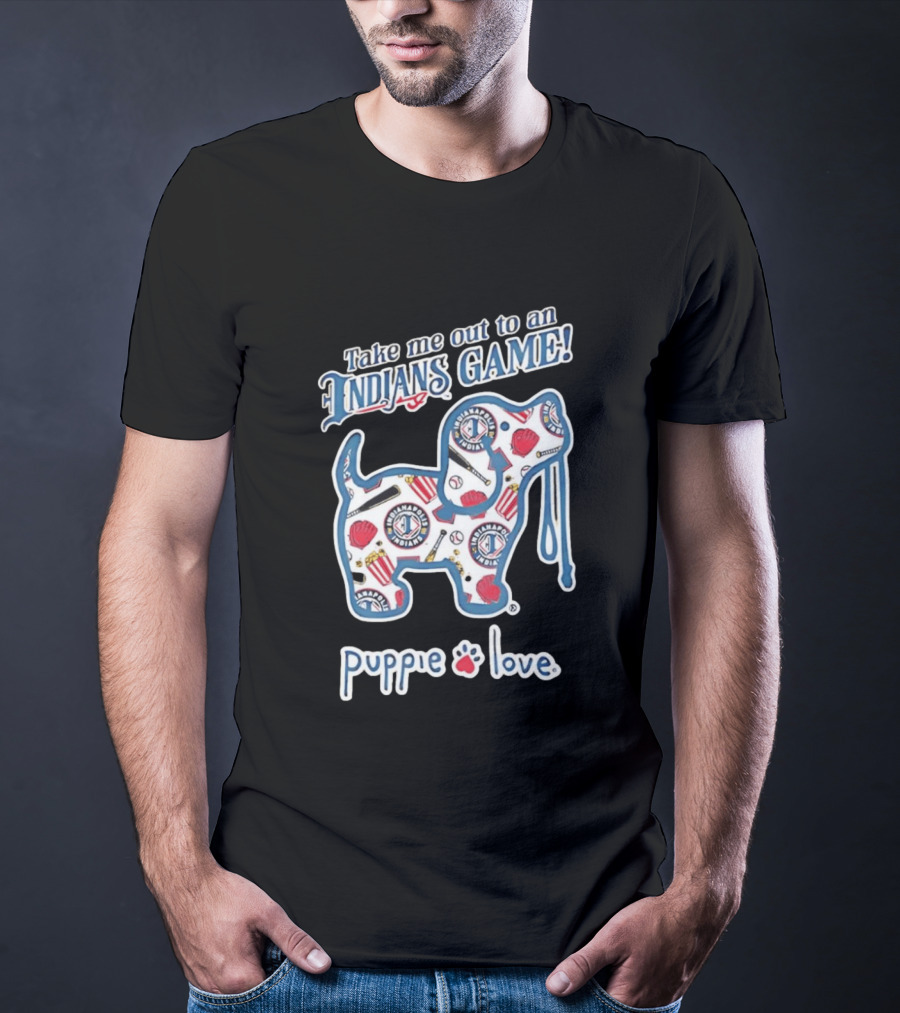Puppie Love Take Me Out To An Indianapolis Indians Game Fun Baseball Outfit T-Shirt