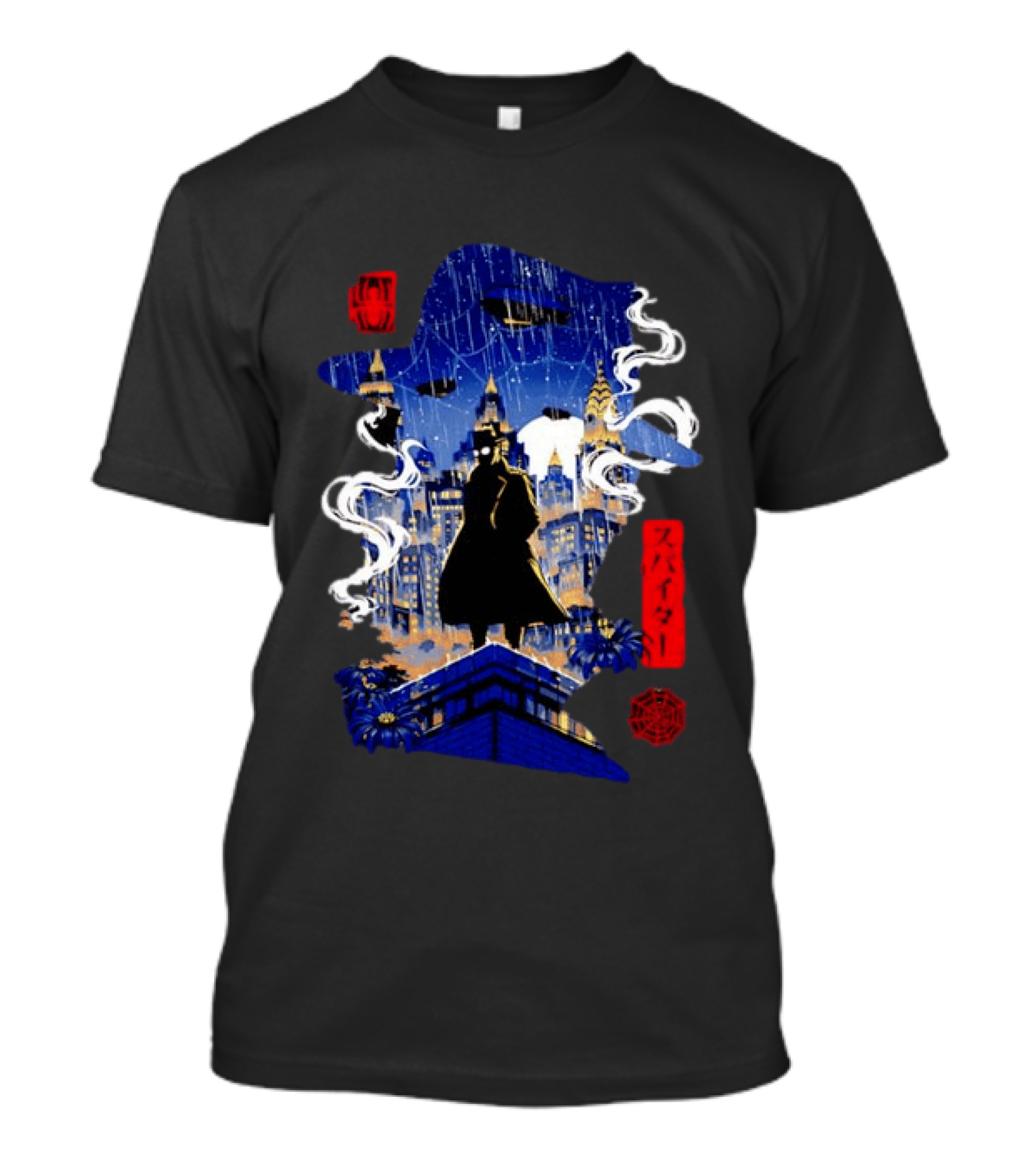 Spider Man Noir Marvel Spider Verse Cityscape Japanese T-Shirt