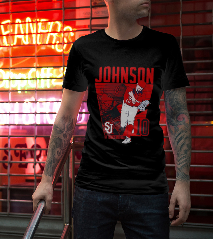 St. John's Baseball Johnson 10 Player Action T-Shirt