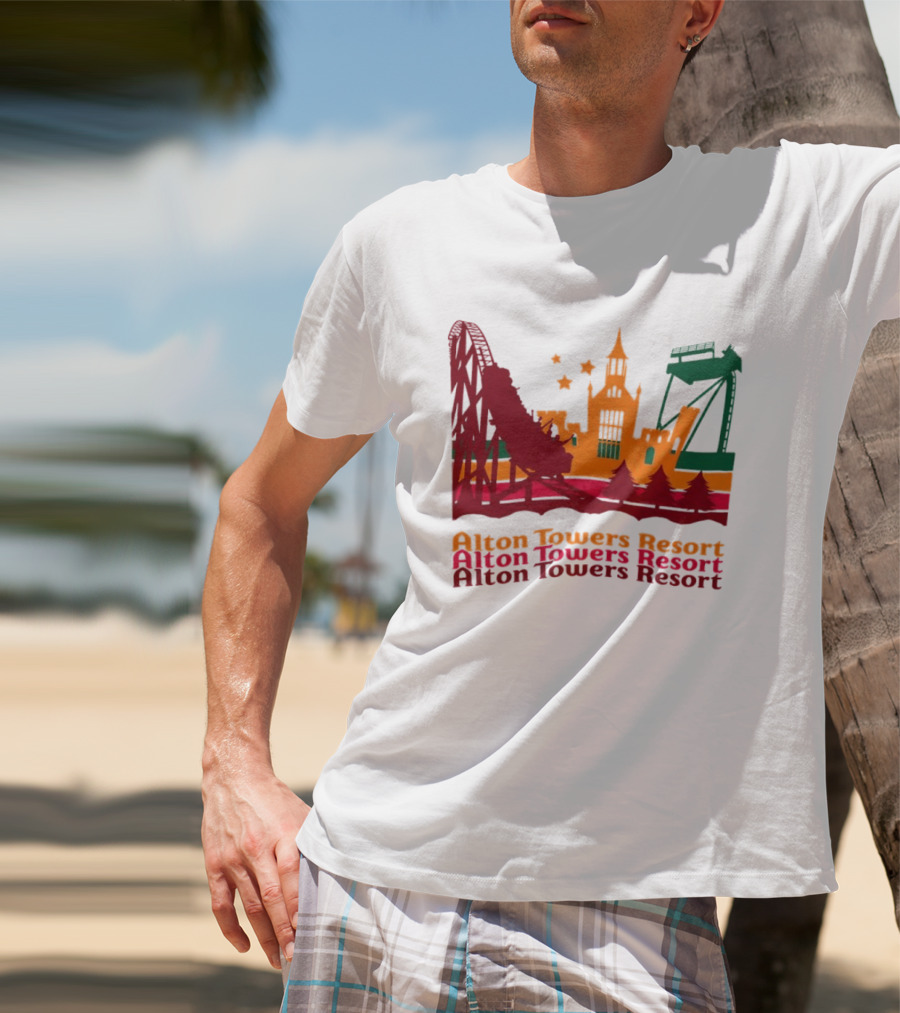Alton Towers Resort Iconic Rides And Castle Attractions T-Shirt
