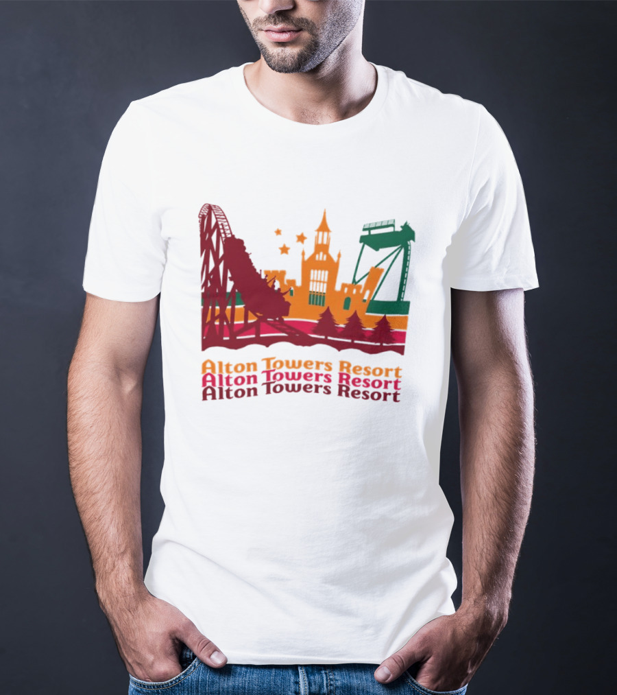 Alton Towers Resort Iconic Rides And Castle Attractions T-Shirt