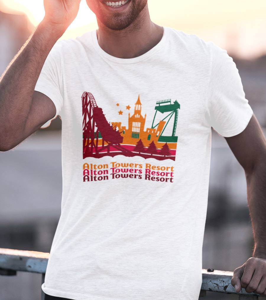 Alton Towers Resort Iconic Rides And Castle Attractions T-Shirt