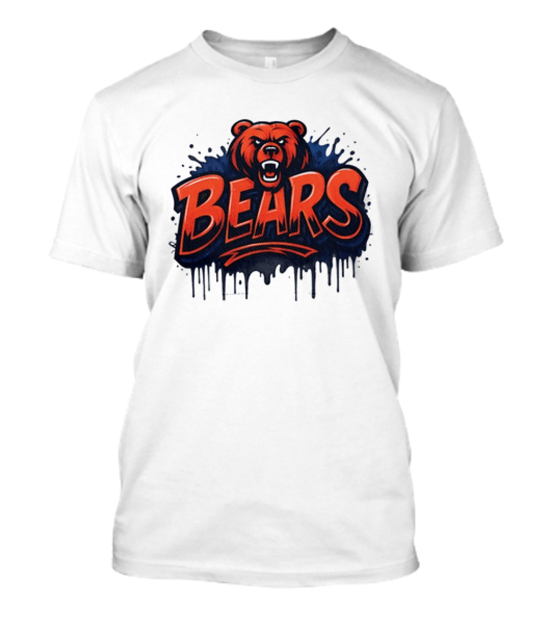 Chicago Bears Graffiti Style Vintage Bold Text Bear Head T-Shirt