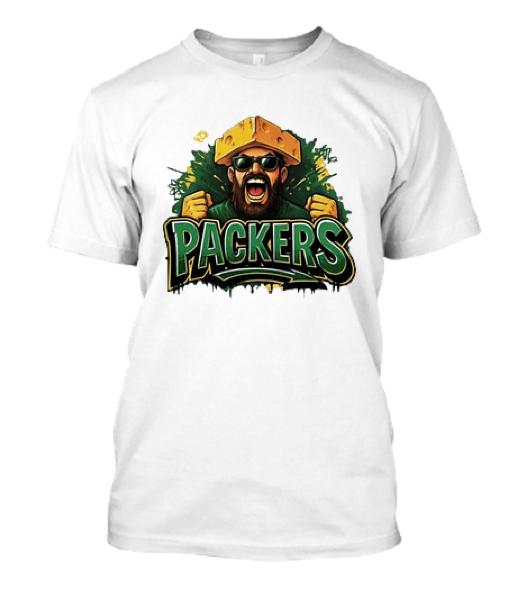 Packers Cheesehead Fan Graffiti T-Shirt
