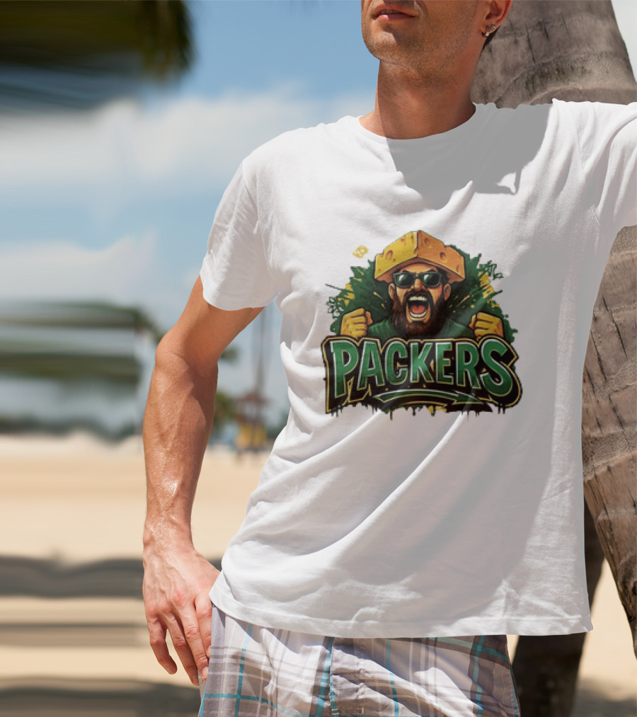 Packers Cheesehead Fan Graffiti T-Shirt