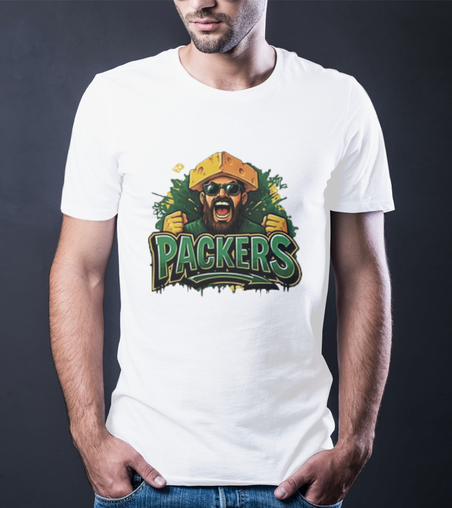 Packers Cheesehead Fan Graffiti T-Shirt