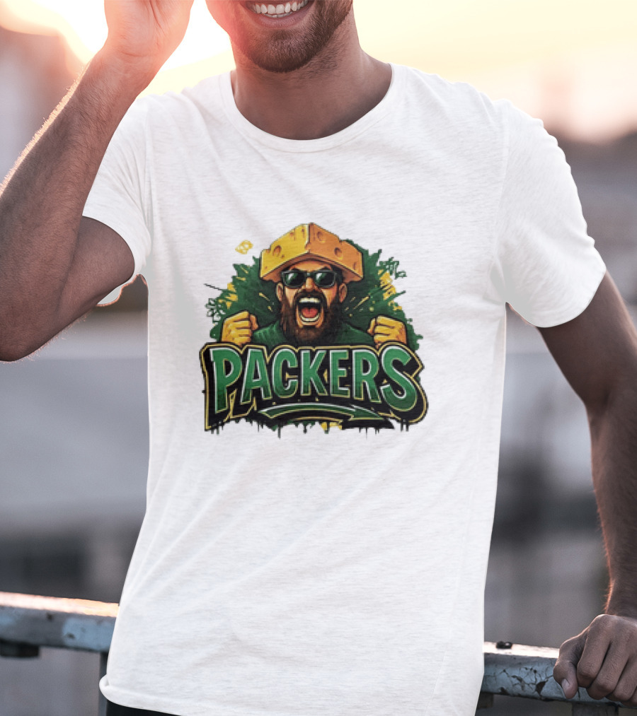 Packers Cheesehead Fan Graffiti T-Shirt