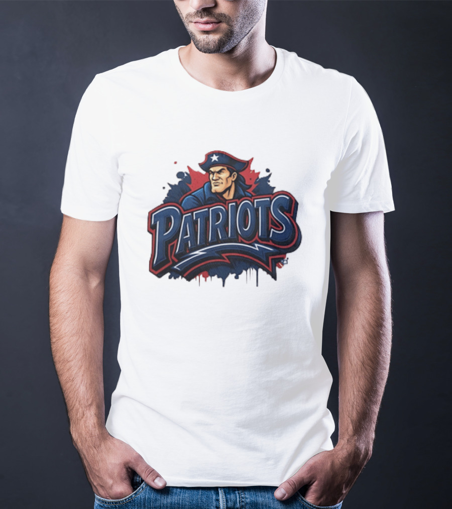 New England Patriots Graffiti Pat Patriot Iconic Team T-Shirt
