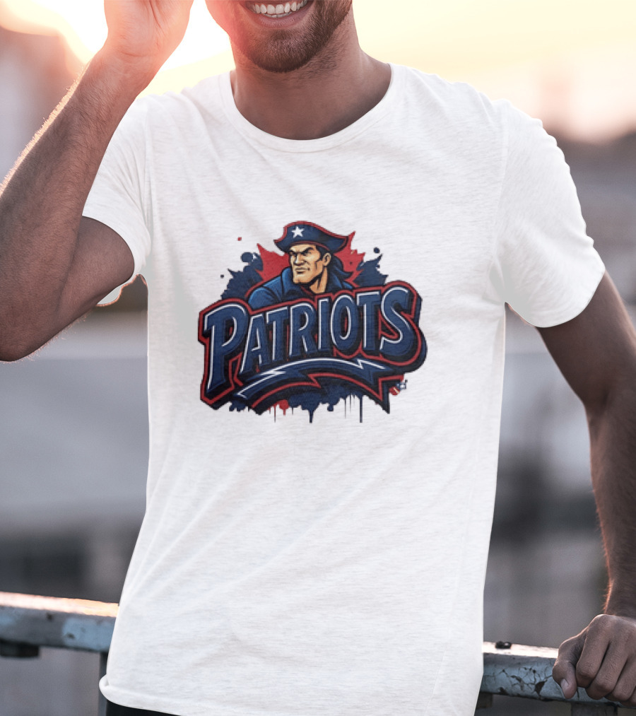 New England Patriots Graffiti Pat Patriot Iconic Team T-Shirt