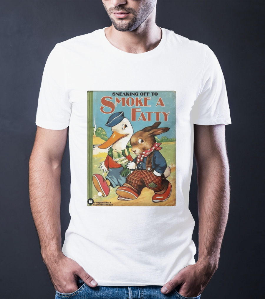 Sneaking Off To Smoke A Fatty Anthropomorphic Duck Rabbit Book Cover T-Shirt