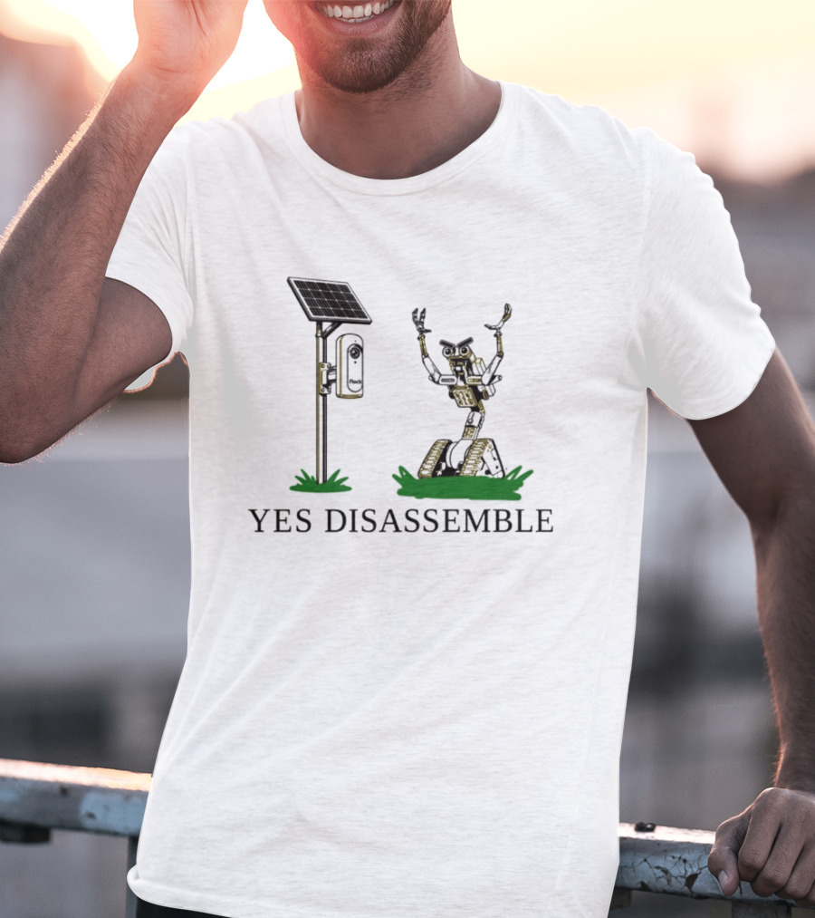 Johnny Five Yes Disassemble Robot Short Circuit Solar Panel T-Shirt