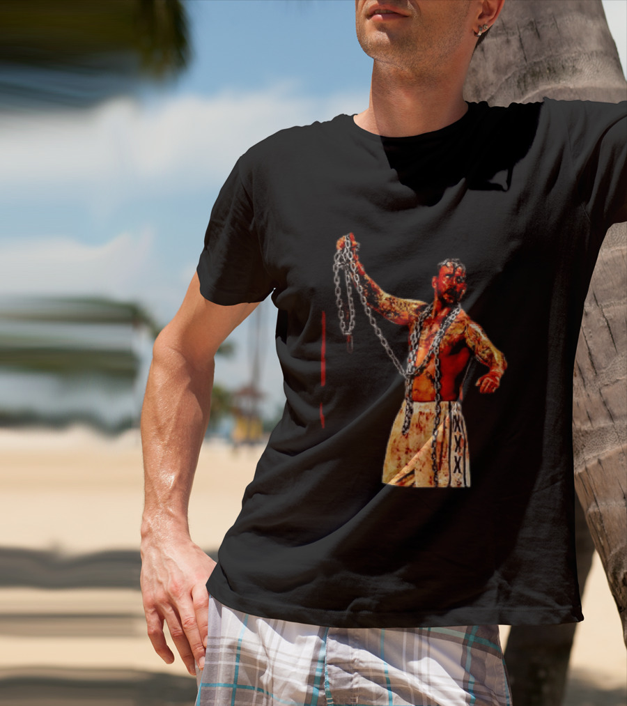 CM Punk Bloody Chain Wrestling WWE AEW Battle Attire T-Shirt