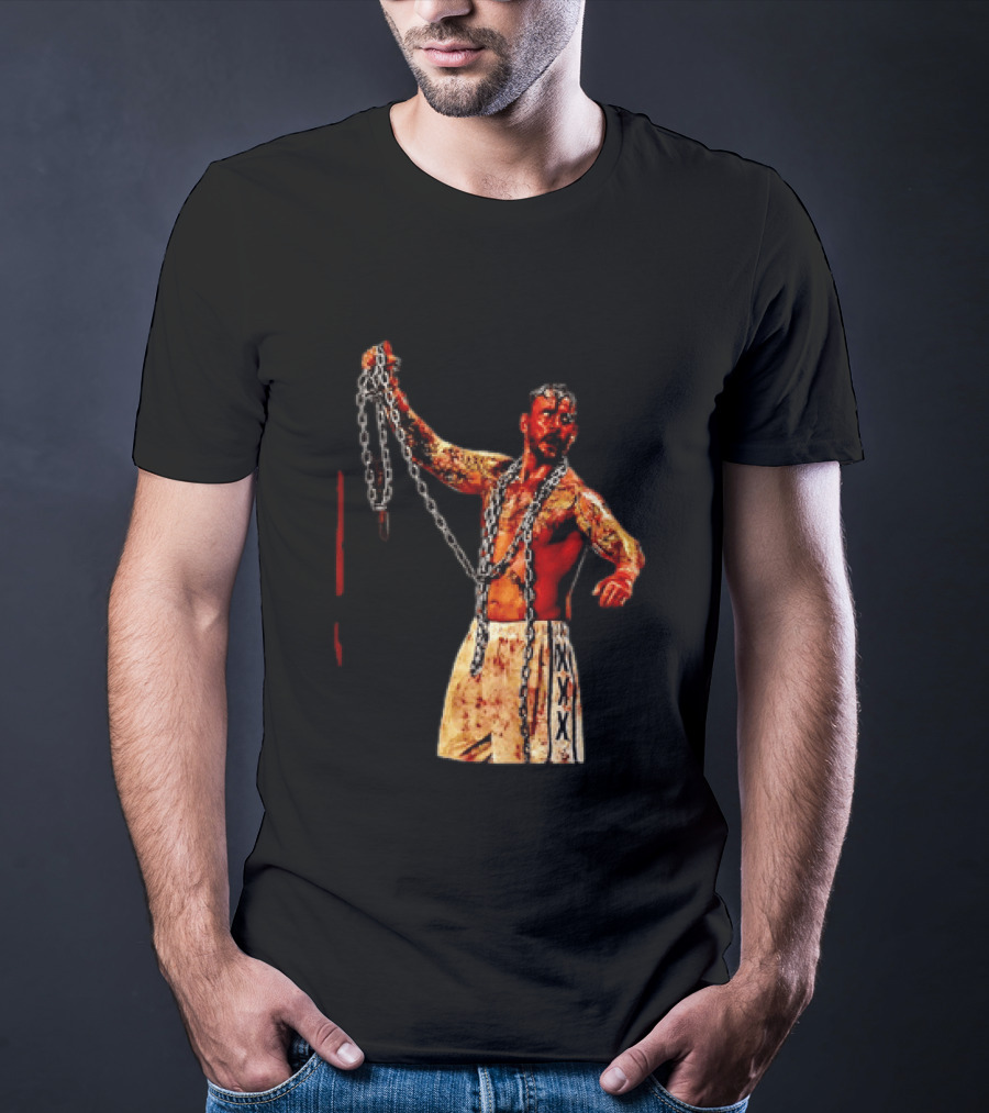 CM Punk Bloody Chain Wrestling WWE AEW Battle Attire T-Shirt