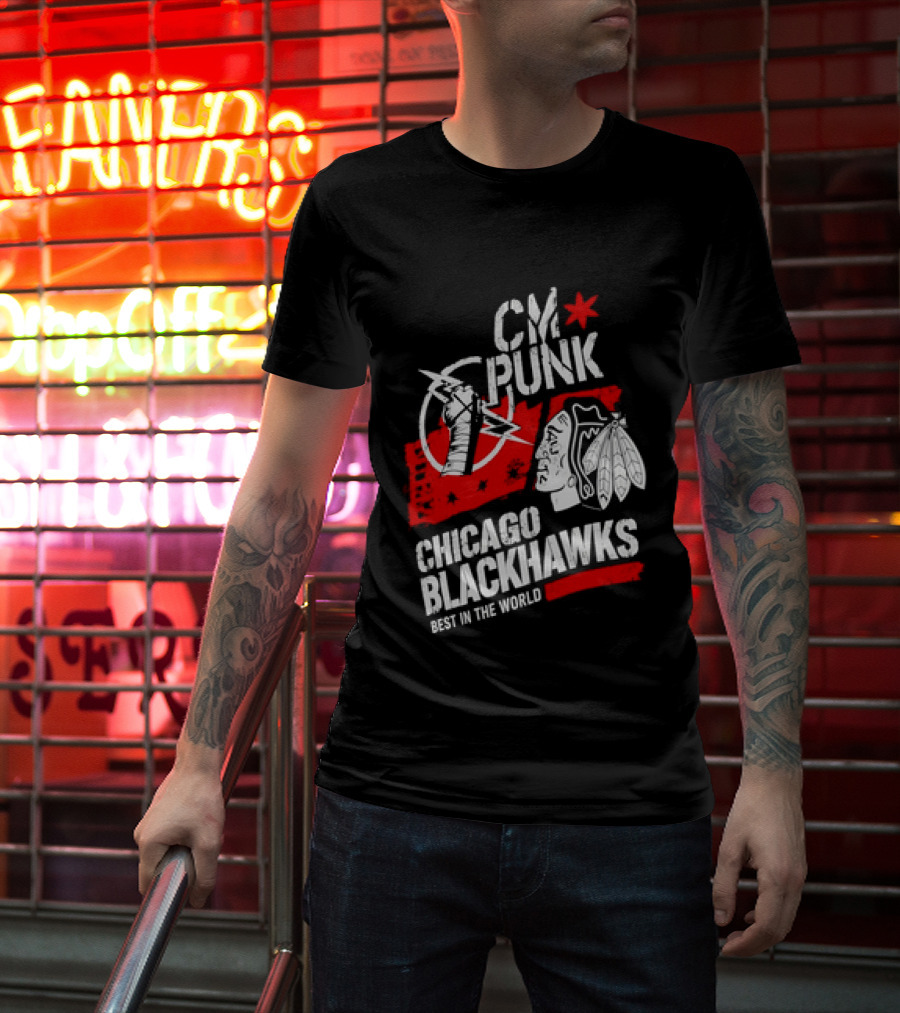CM Punk Chicago Blackhawks Best In The World T-Shirt
