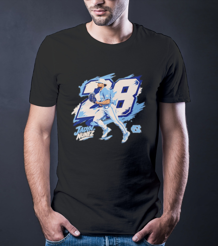 Jadyn Nunez No 28 North Carolina Tar Heels Baseball Player T-Shirt
