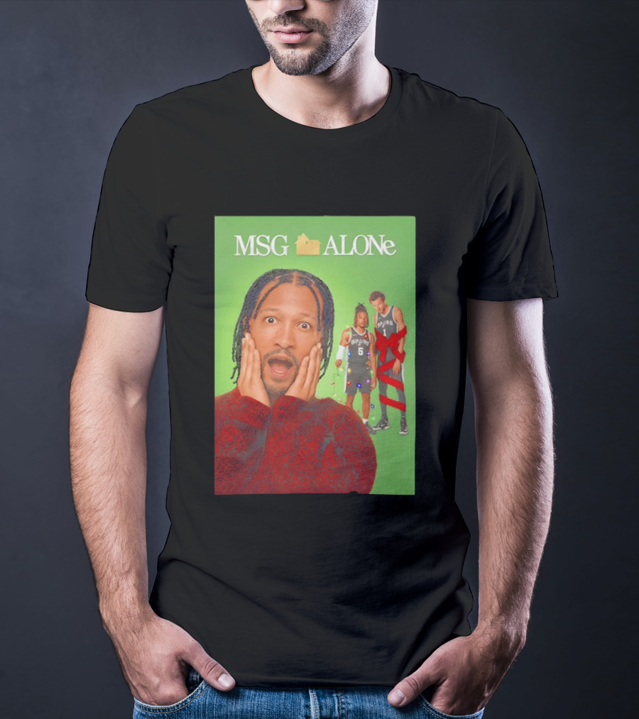 MSG ALONe Jalen Brunson Victor Wembanyama New York Knicks Home Alone NBA Basketball Spurs T-Shirt