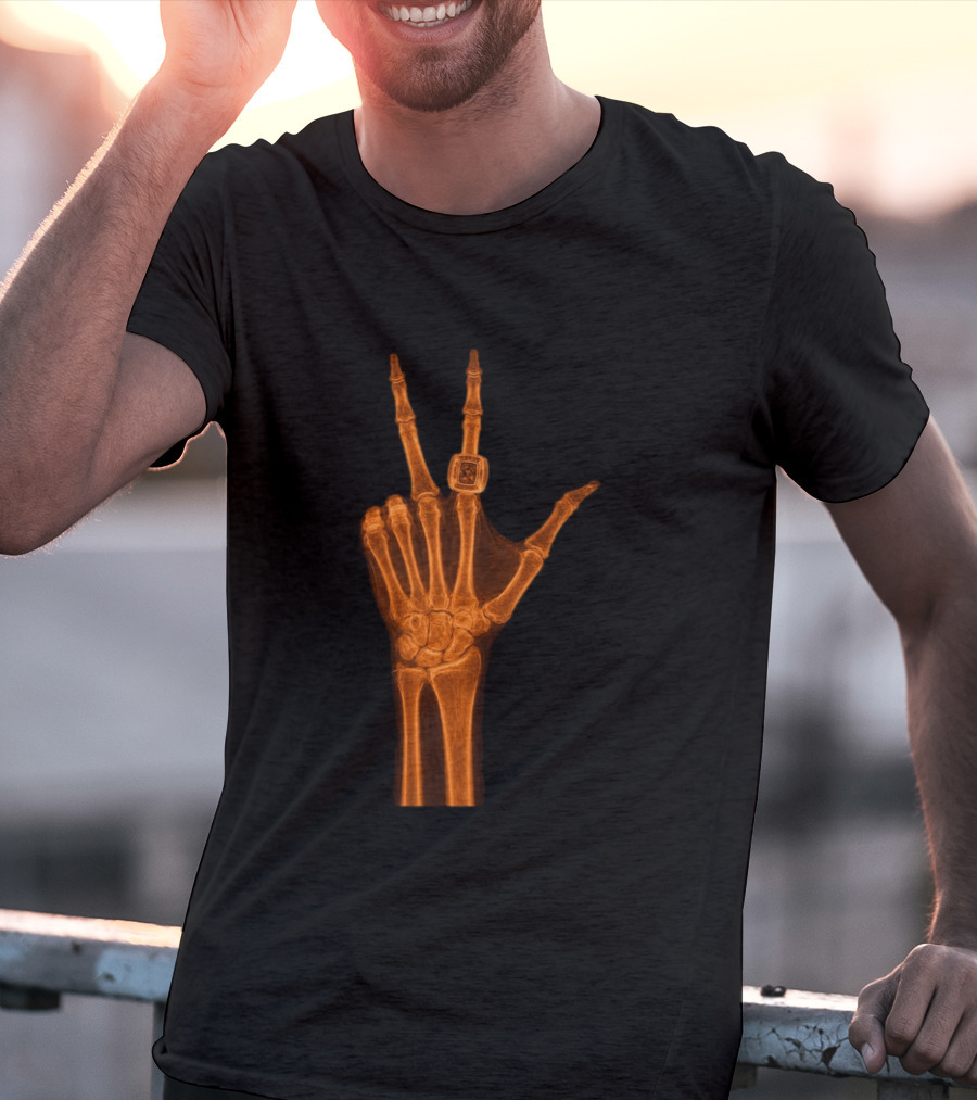 Jalen Brunson X Ray Peace Gesture With Championship Ring T-Shirt