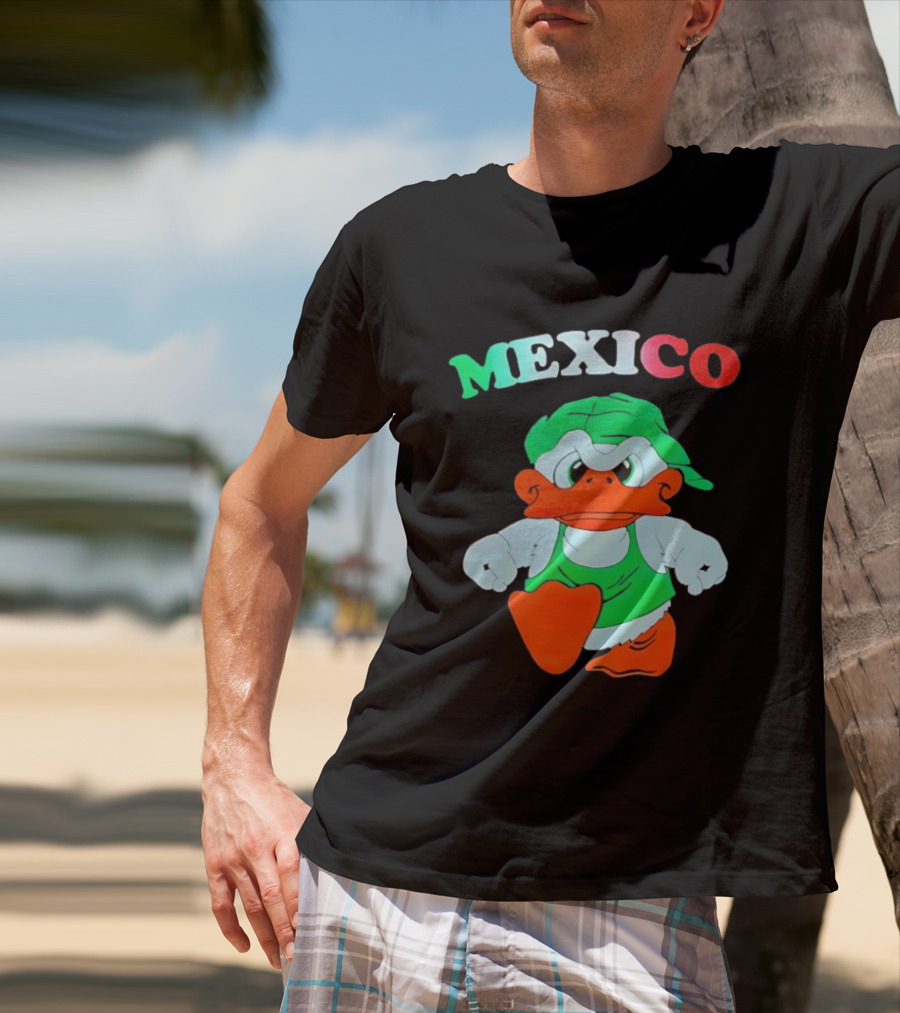 Mexico Duck Cartoon Green Outfit T-Shirt