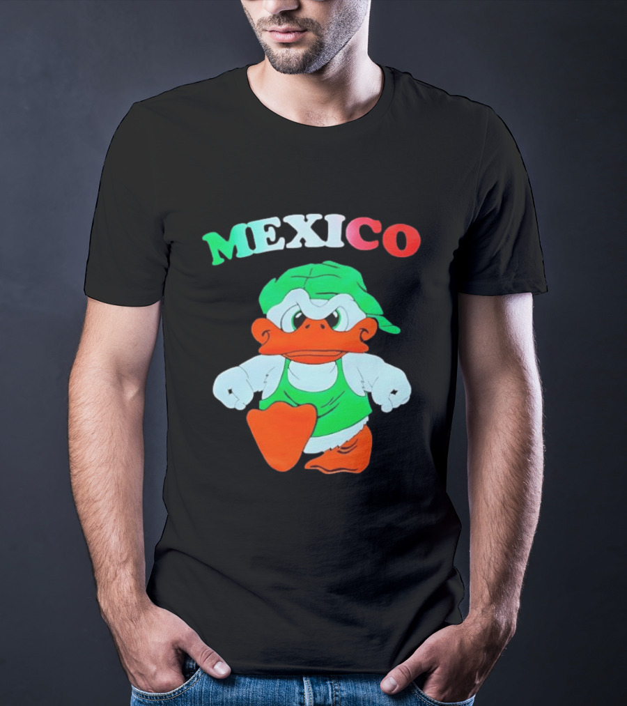 Mexico Duck Cartoon Green Outfit T-Shirt