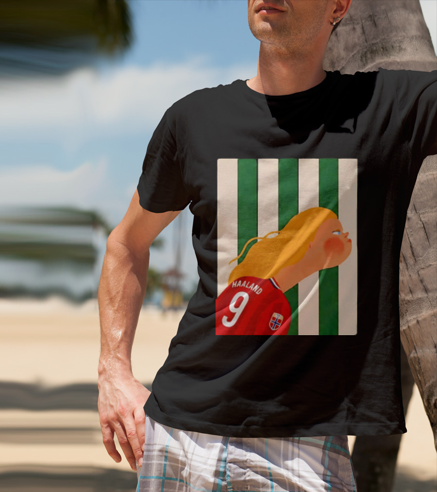 Erling Haaland No 9 Norway National Team Cartoon T-Shirt