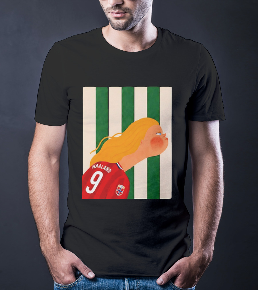 Erling Haaland No 9 Norway National Team Cartoon T-Shirt