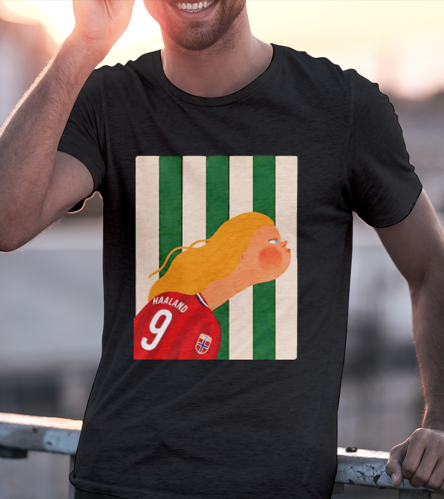 Erling Haaland No 9 Norway National Team Cartoon T-Shirt