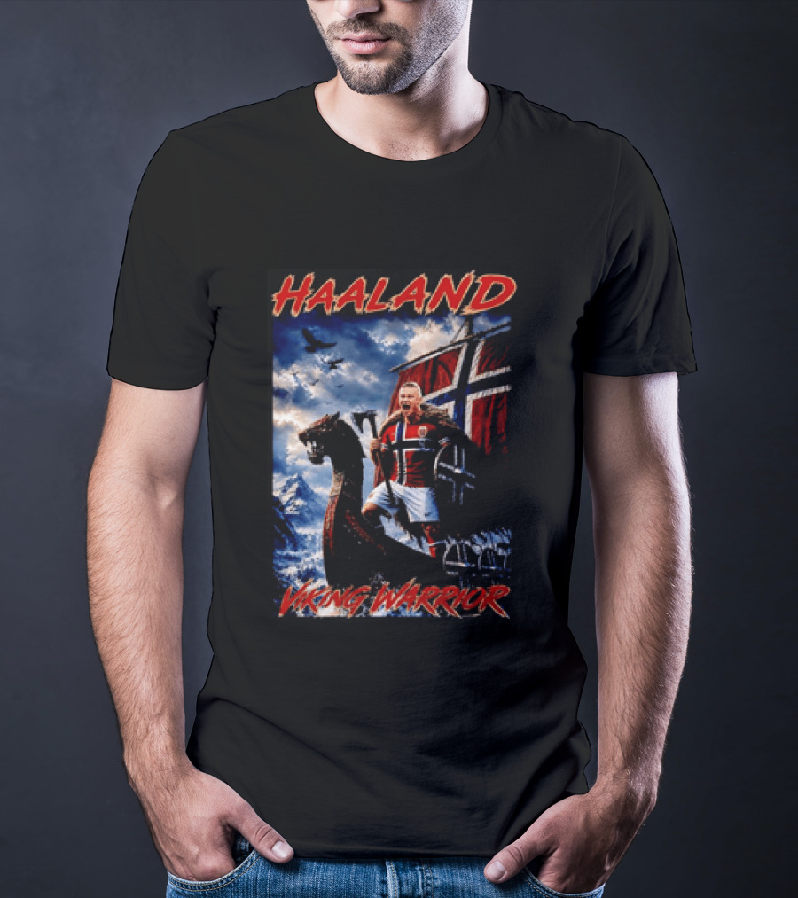 Haaland Viking Warrior Norway Football Nordic Pride T-Shirt