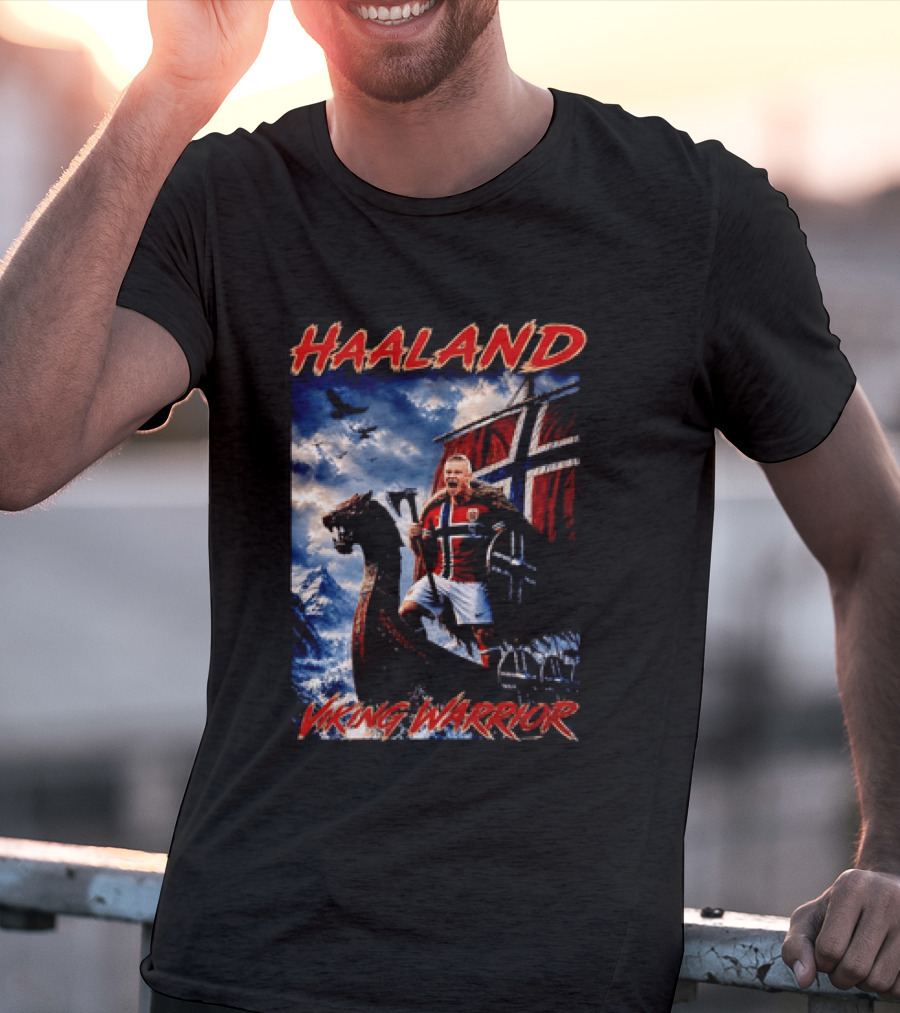 Haaland Viking Warrior Norway Football Nordic Pride T-Shirt