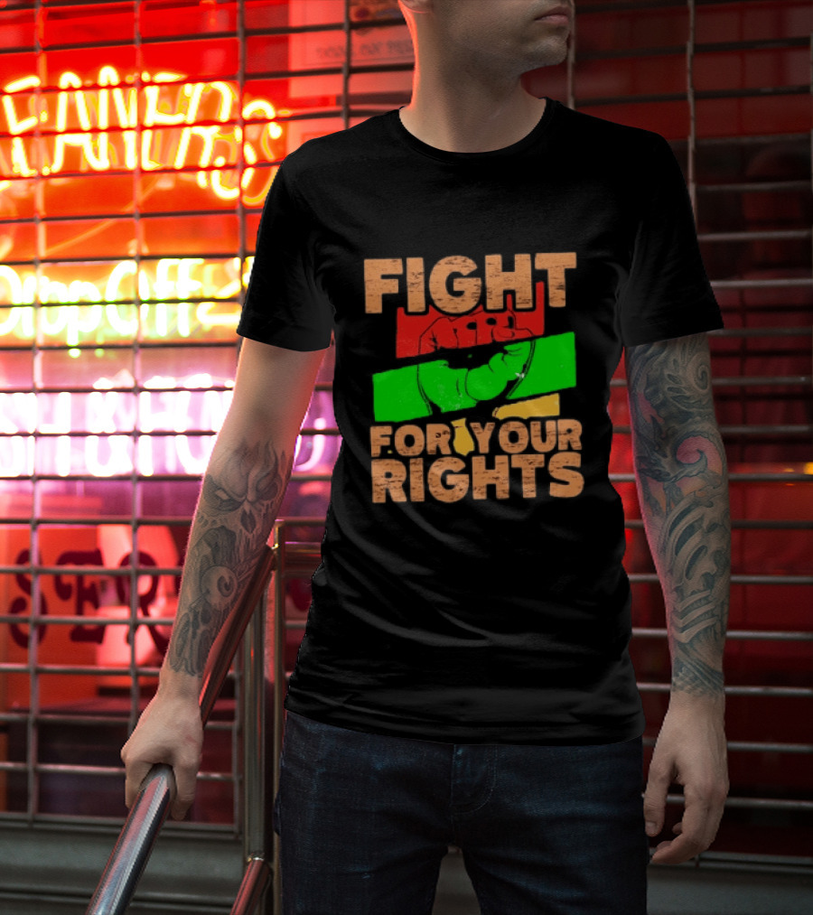 Fist Emblem Fight For Your Rights Multicolor T-Shirt